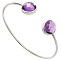 Premium Quality Amethyst Checker Cuff Bangle Bracelet B-1004 11-EB10007