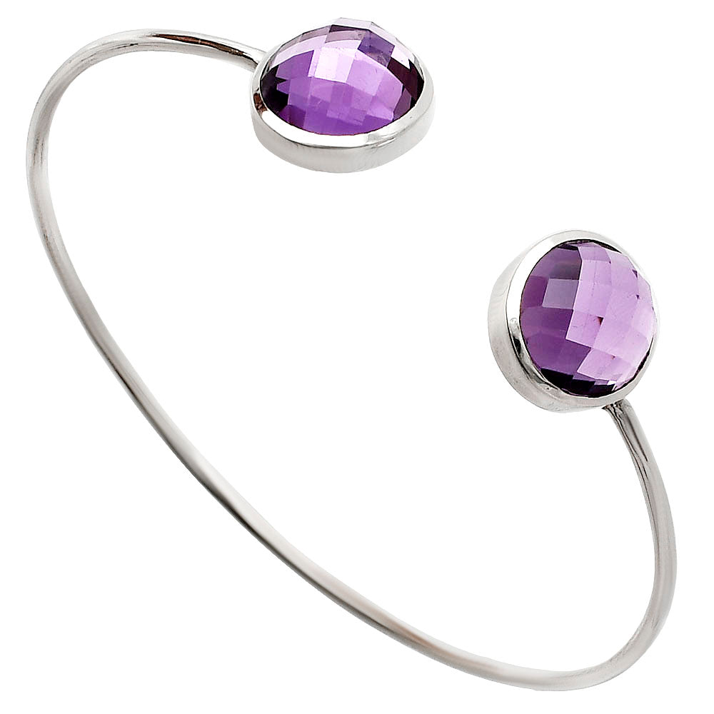 Premium Quality Amethyst Checker Cuff Bangle Bracelet B-1004 11-EB10007