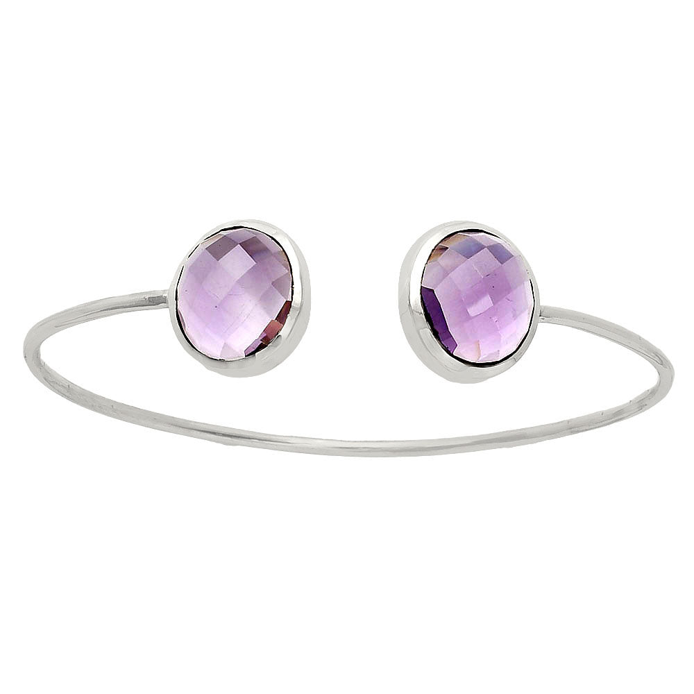 Premium Quality Amethyst Checker Cuff Bangle Bracelet B-1004 11-EB10007