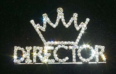 #11882 Rhinestone Director with Crown Pin
