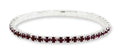 #11950 Single Row Stretch Rhinestone Bracelet - Amethyst Crystal  Silver