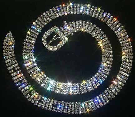 Rhinestone Belt - 5 Rows - 36"