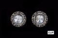 #12535 11mm Rondel with Rivoli Button Earrings - Clip