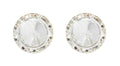 #12536 13mm Rondel with Rivoli Button Earrings