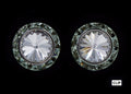 #12536 13mm Rondel with Rivoli Button Earrings - Clip