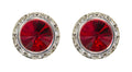 #12537 Siam 16mm Rondel with Rivoli Button Earrings