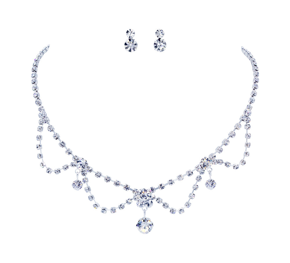 #12874 Loop Drop Necklace and Earring Set