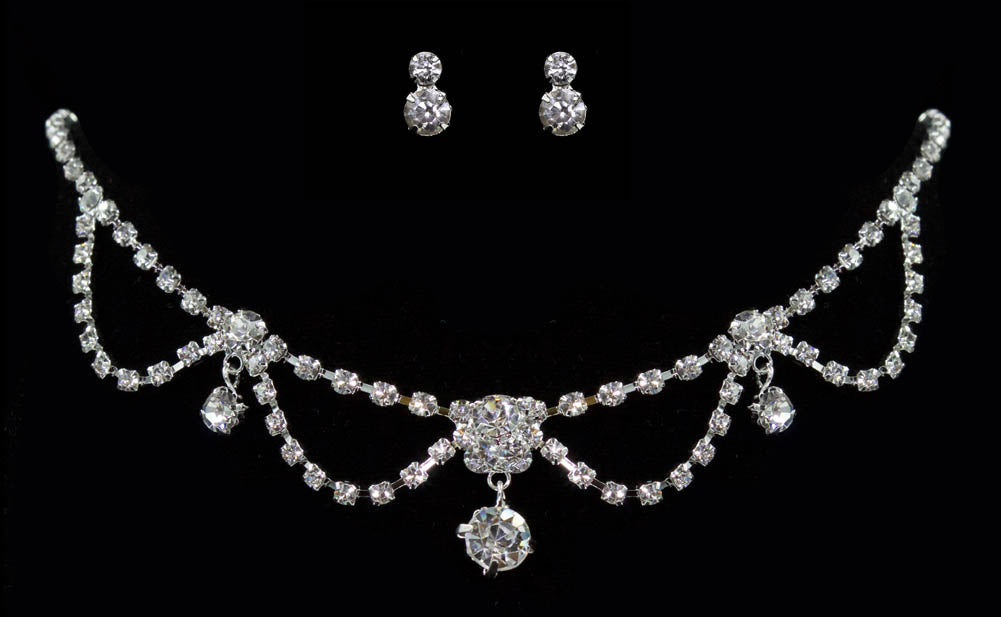 #12874 Loop Drop Necklace and Earring Set