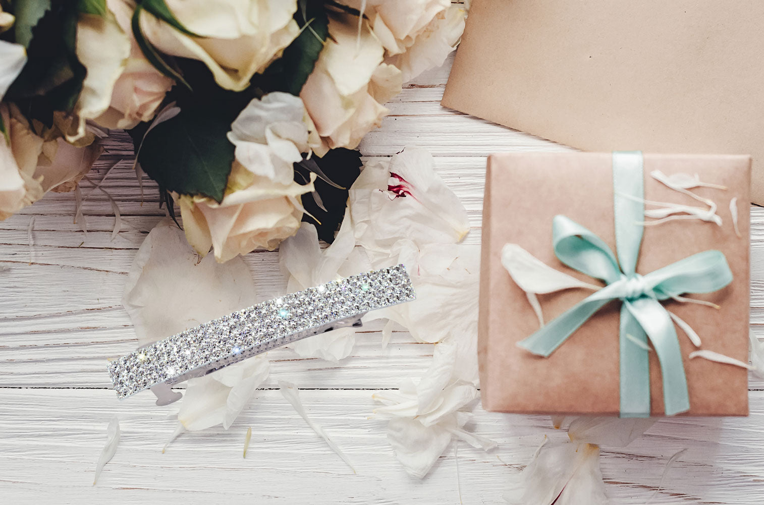4 Row Rhinestone Barrette - #13939 - Extra Large
