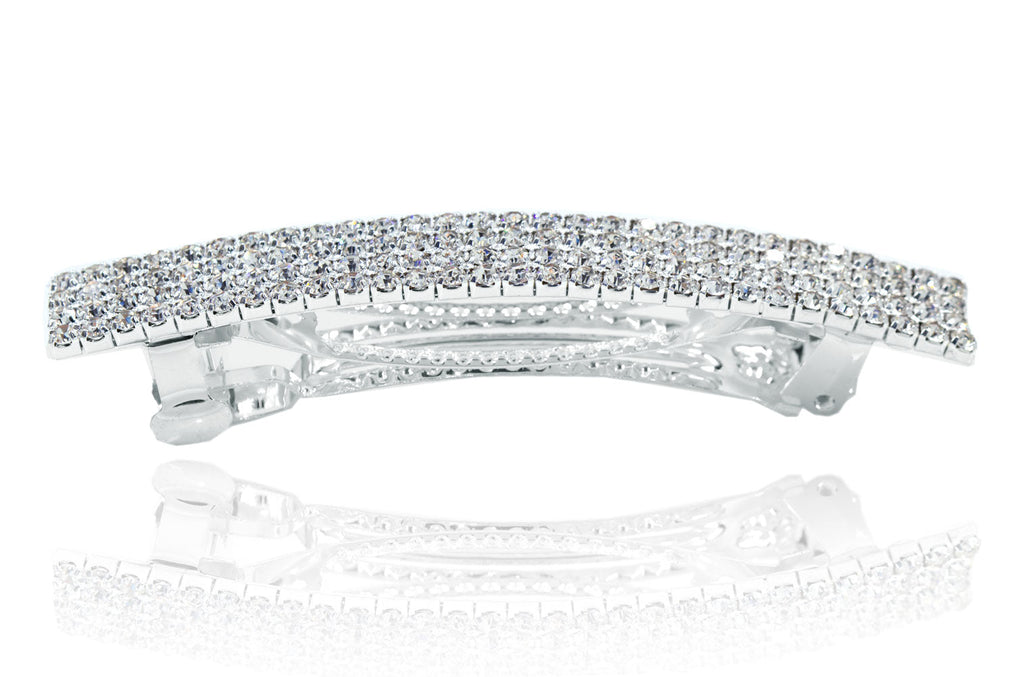 4 Row Rhinestone Barrette - #13939 - Extra Large