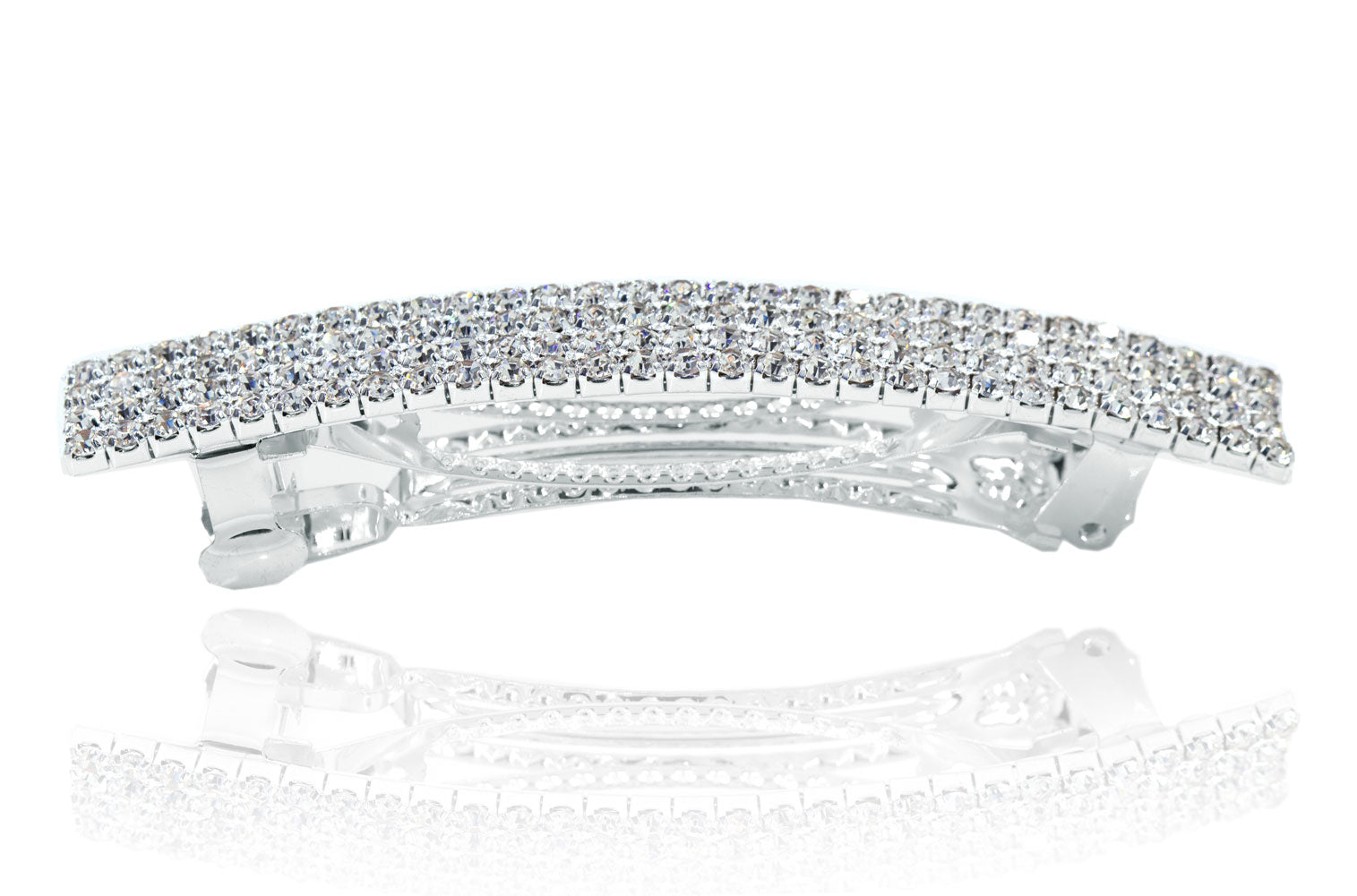 4 Row Rhinestone Barrette - #13939 - Extra Large