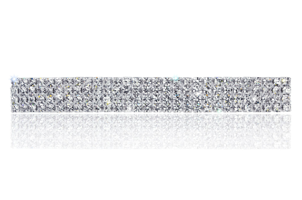 4 Row Rhinestone Barrette - #13939 - Extra Large