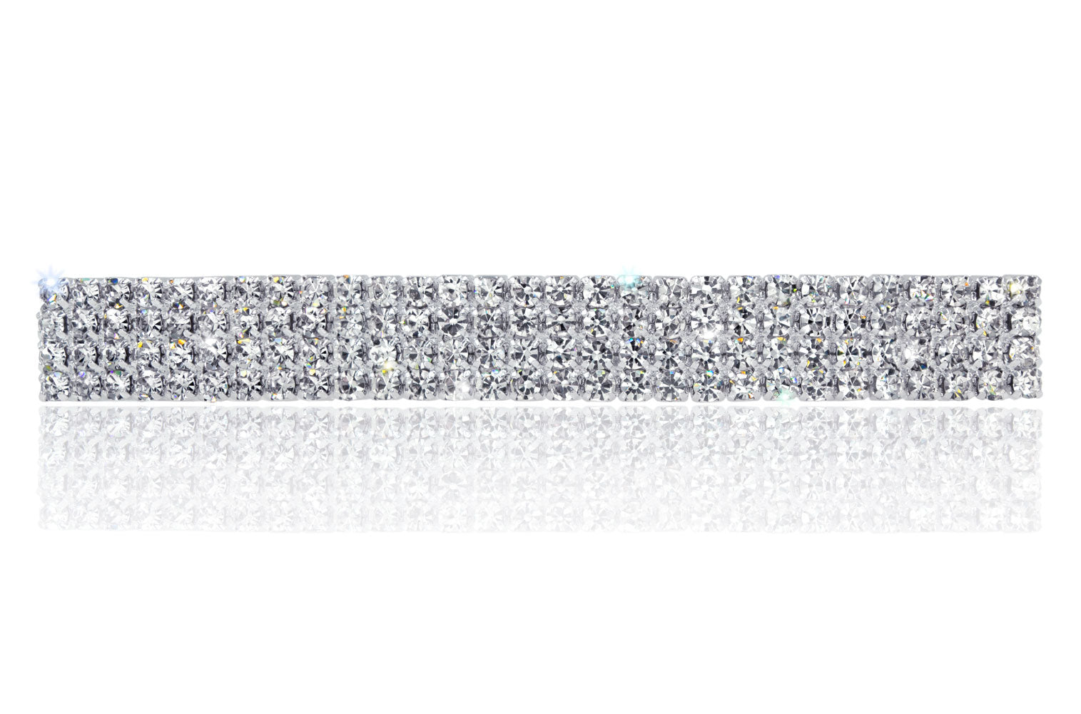 4 Row Rhinestone Barrette - #13939 - Extra Large