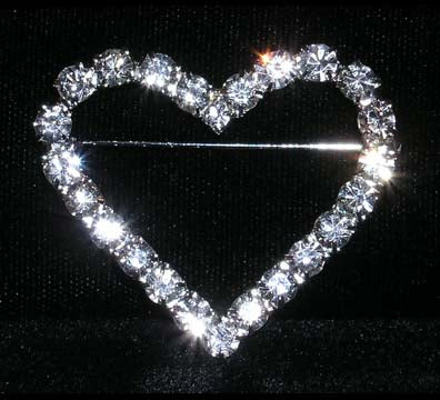 #14186 - Single Row Heart Pin