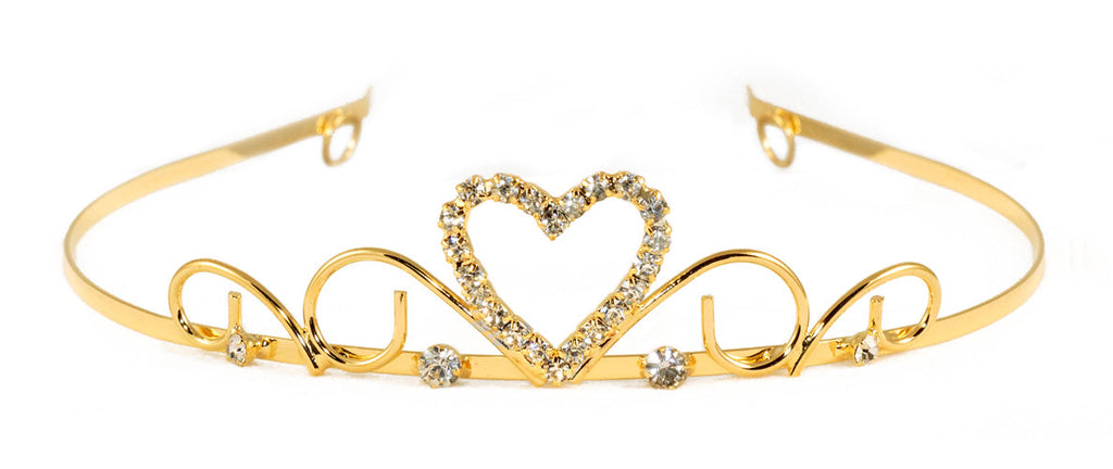 #14687G - Sweet Heart Wire Tiara - Gold Plated
