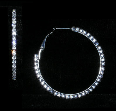 #14984 - 1 3/4" Rhinestone Hoop Earrings