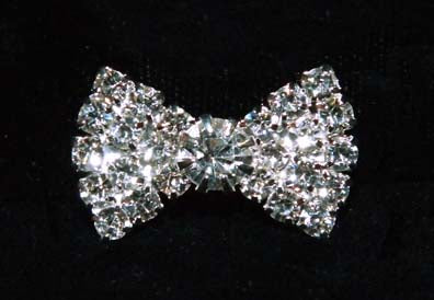 #15980 - Small Rhinestone Bow Button  1" x 5/8"