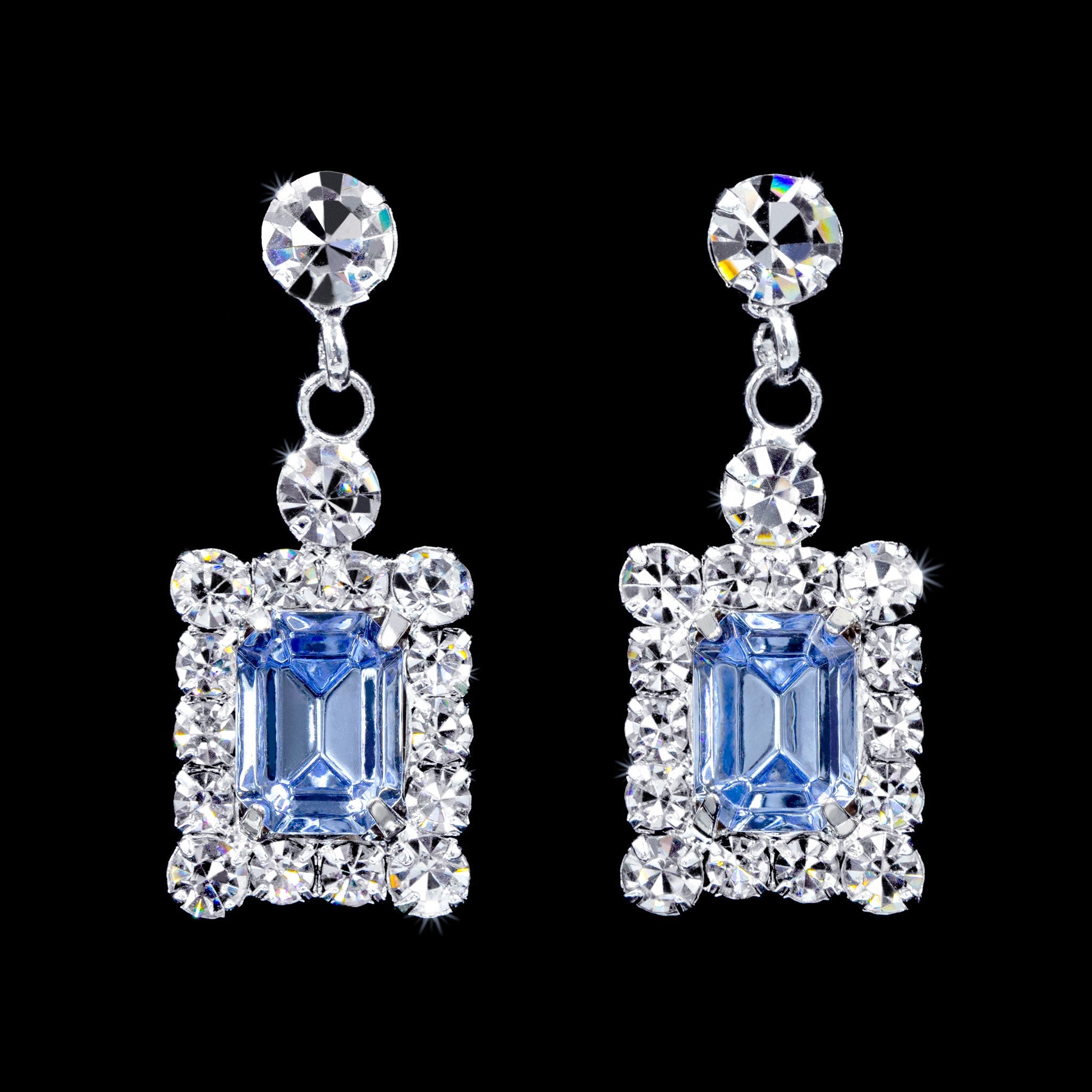#17235 - "Something Blue" Framed Octagon Drop Earrings