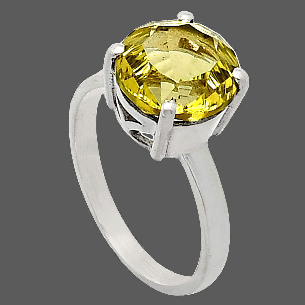 Fancy Cut Premium Natural Green Gold Ring size-7 R-1019 19-ER10237