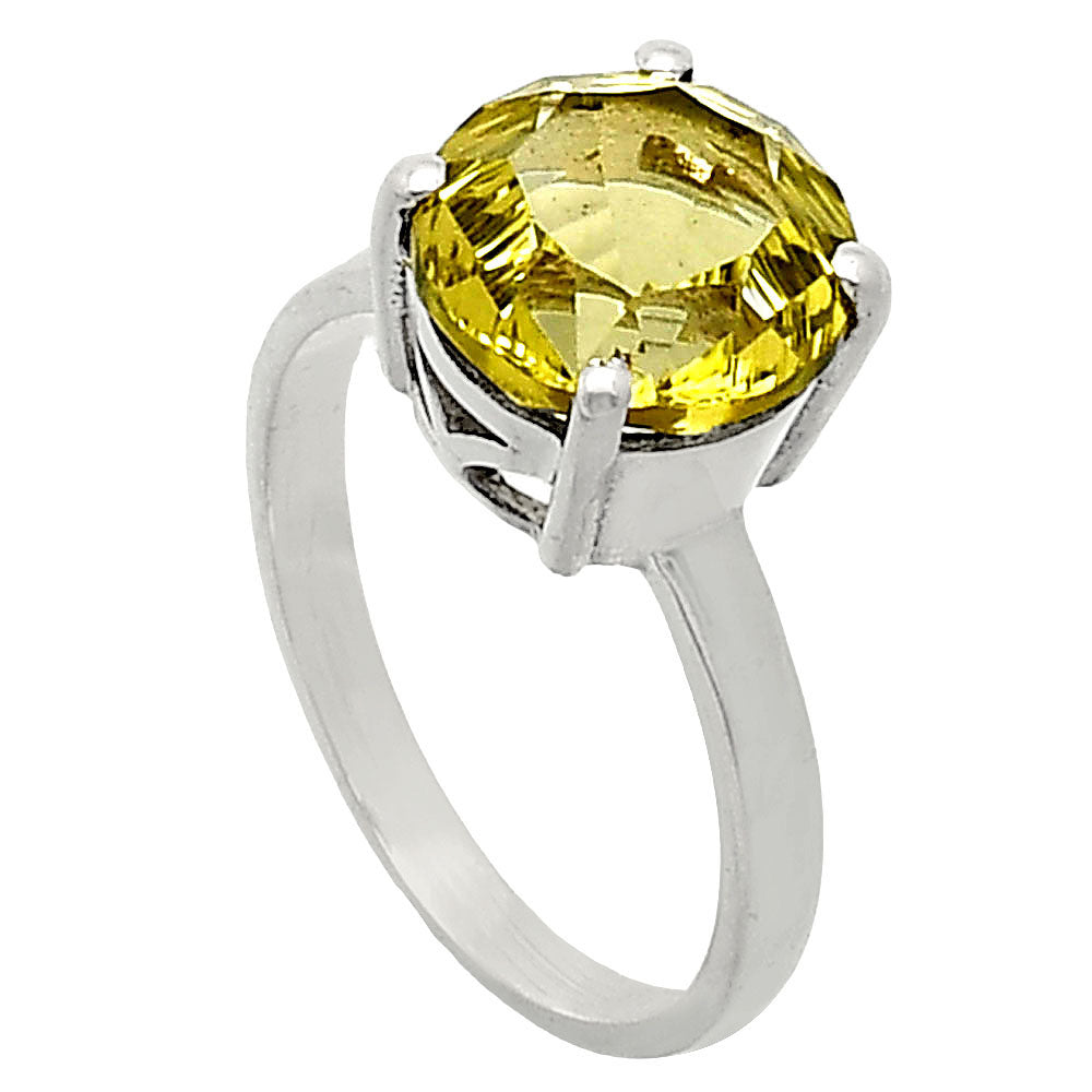 Fancy Cut Premium Natural Green Gold Ring size-7 R-1019 19-ER10237