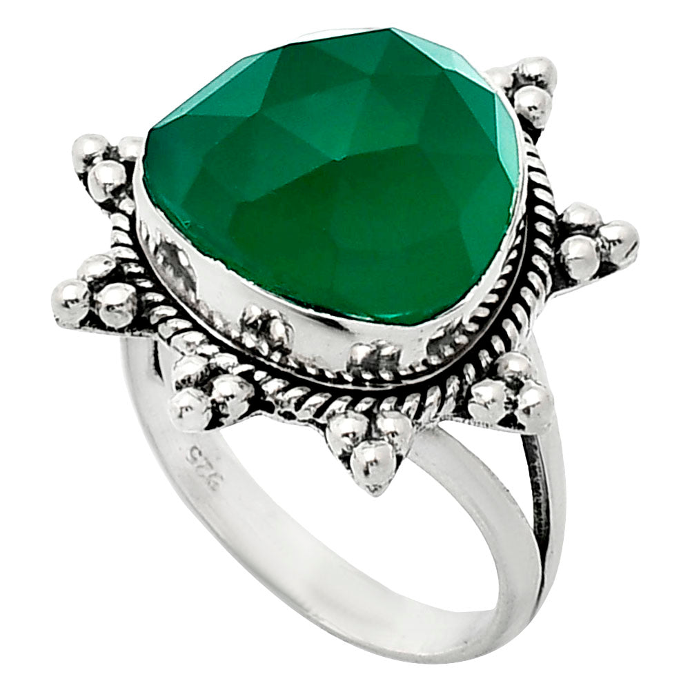 Premium Quality Green Onyx Checker Ring size-8 R-1234 21-ER10273
