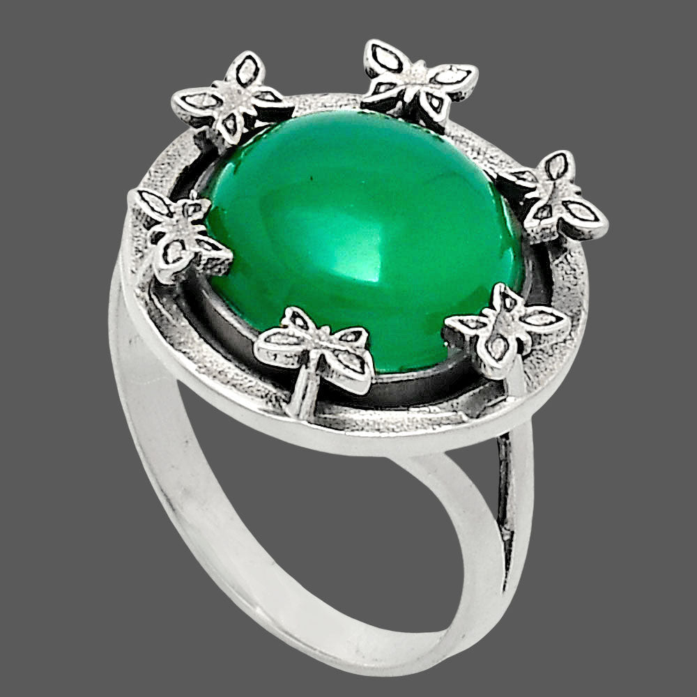 Premium Quality Natural Green Onyx Ring size-8.5 R-1716 21-ER10281