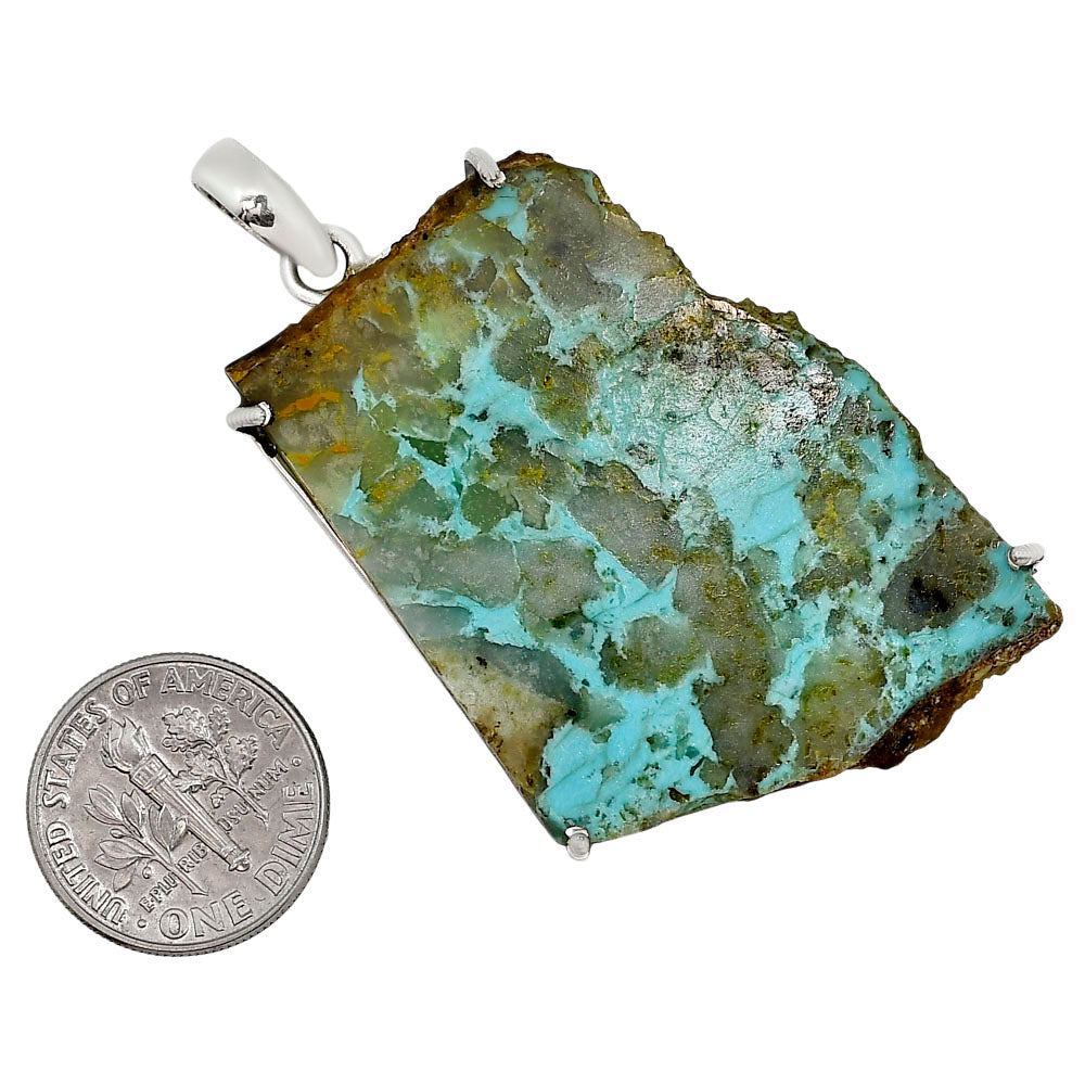 Natural Rare Turquoise Nevada Aztec Mt Pendant P-1013 27-EP11181