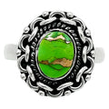 Premium Copper Green Turquoise Ring size-7 R-1667 29-ER11500
