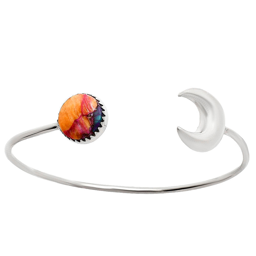 Moon - Kingman Orange Dahlia Turquoise Cuff Bangle Bracelet B-1046 30-EB10237