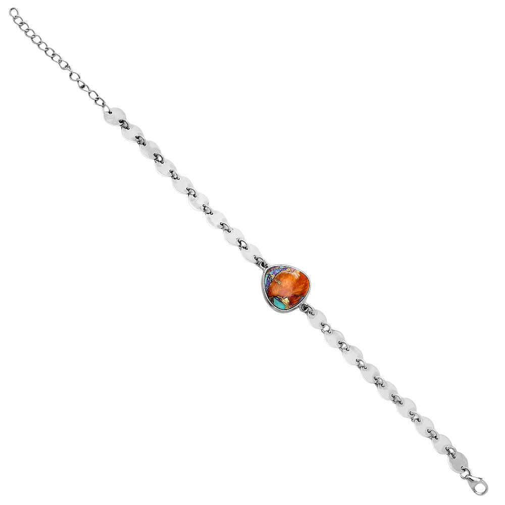 Premium Kingman Orange Dahlia Turquoise Bracelet B-1044 30-EB10294