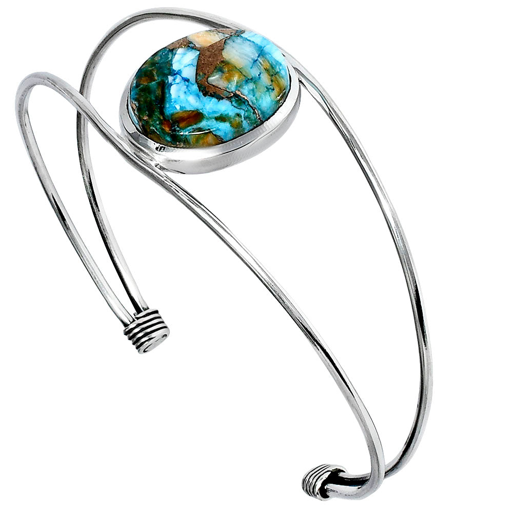 Premium Quality Spiny Oyster Turquoise Cuff Bangle Bracelet B-1013 32-EB10338