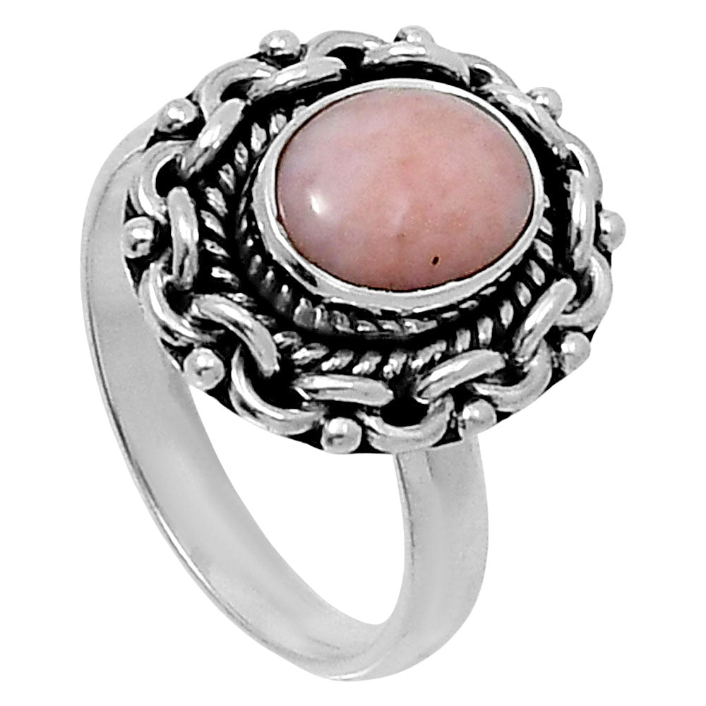 Premium Quality Natural Pink Opal Ring size-7 R-1667 48-ER14015