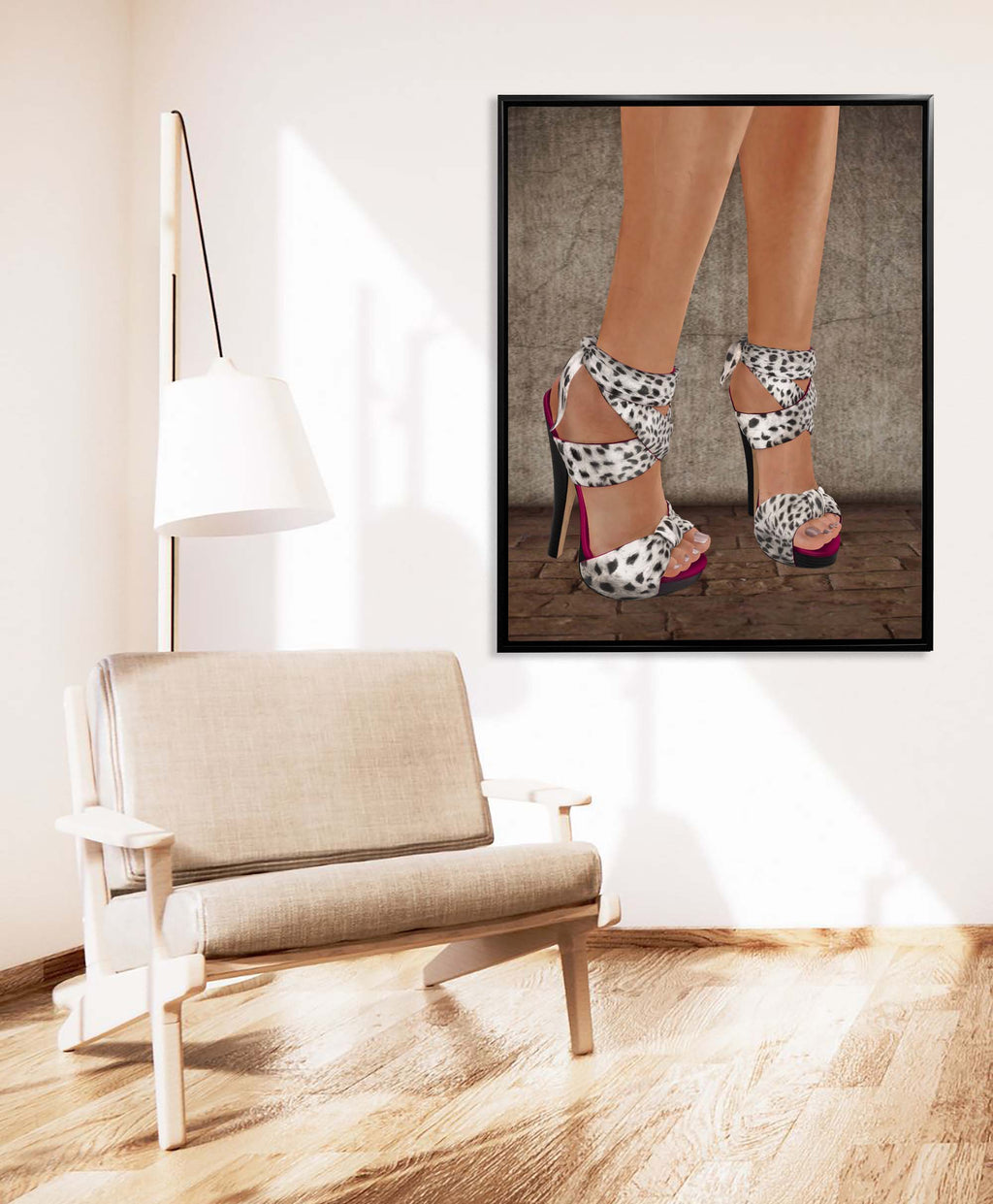 Heels - Canvas Wall art decor - Modern Art - RGB varnish