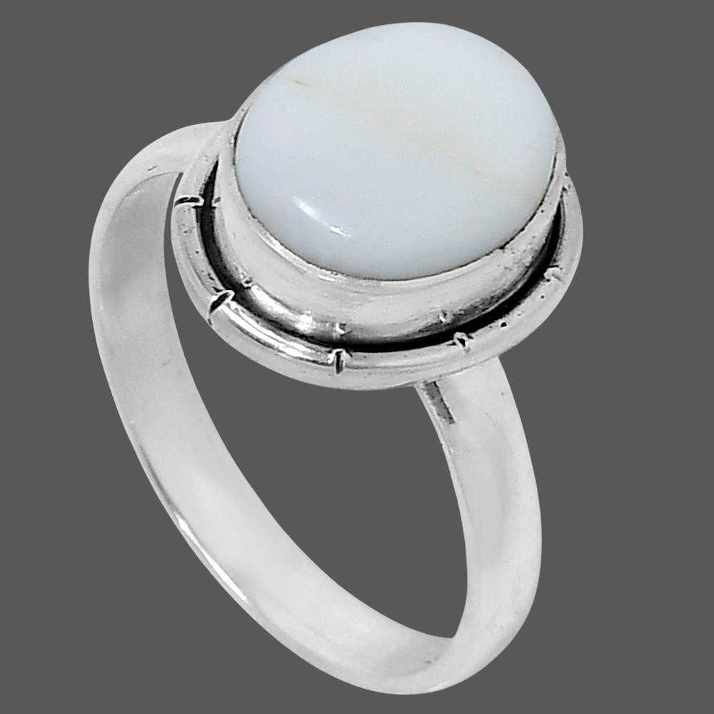 Natural White Opal Ring size-8 R-1011 50-ER14777