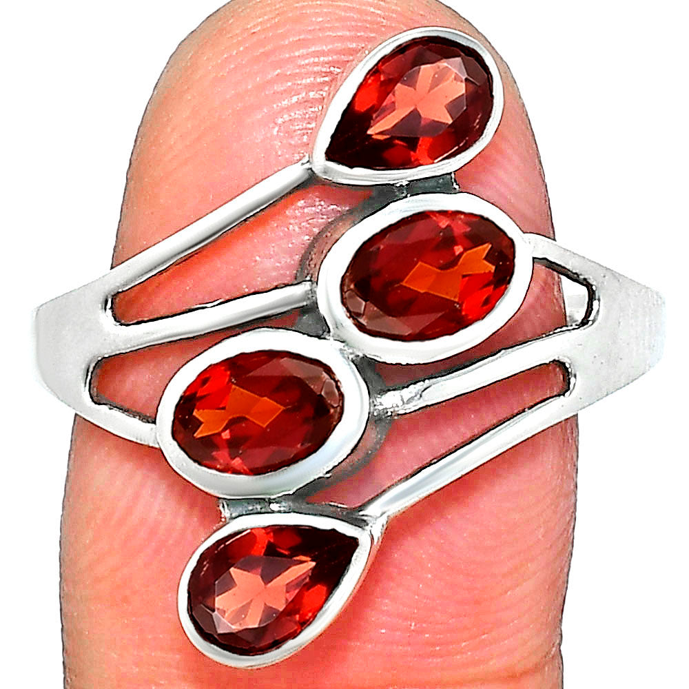 Sterling Silver Multi Gemstone Pear, Oval Shape Statement Ring for Women AGR1024 R-1053