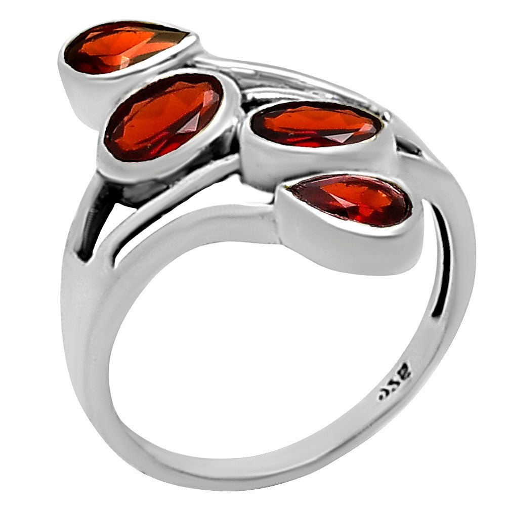 Sterling Silver Multi Gemstone Pear, Oval Shape Statement Ring for Women AGR1024 R-1053