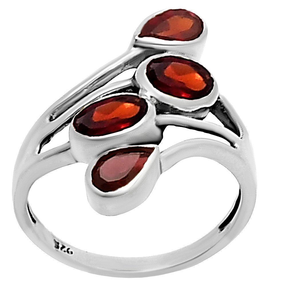 Sterling Silver Multi Gemstone Pear, Oval Shape Statement Ring for Women AGR1024 R-1053