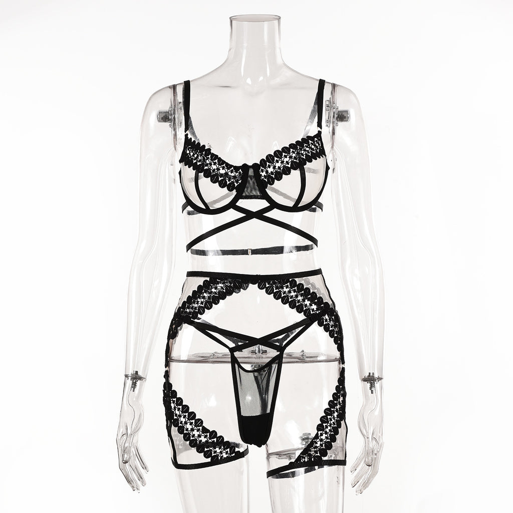 Allure Shadow Bra and Panty Lingerie Set Front View