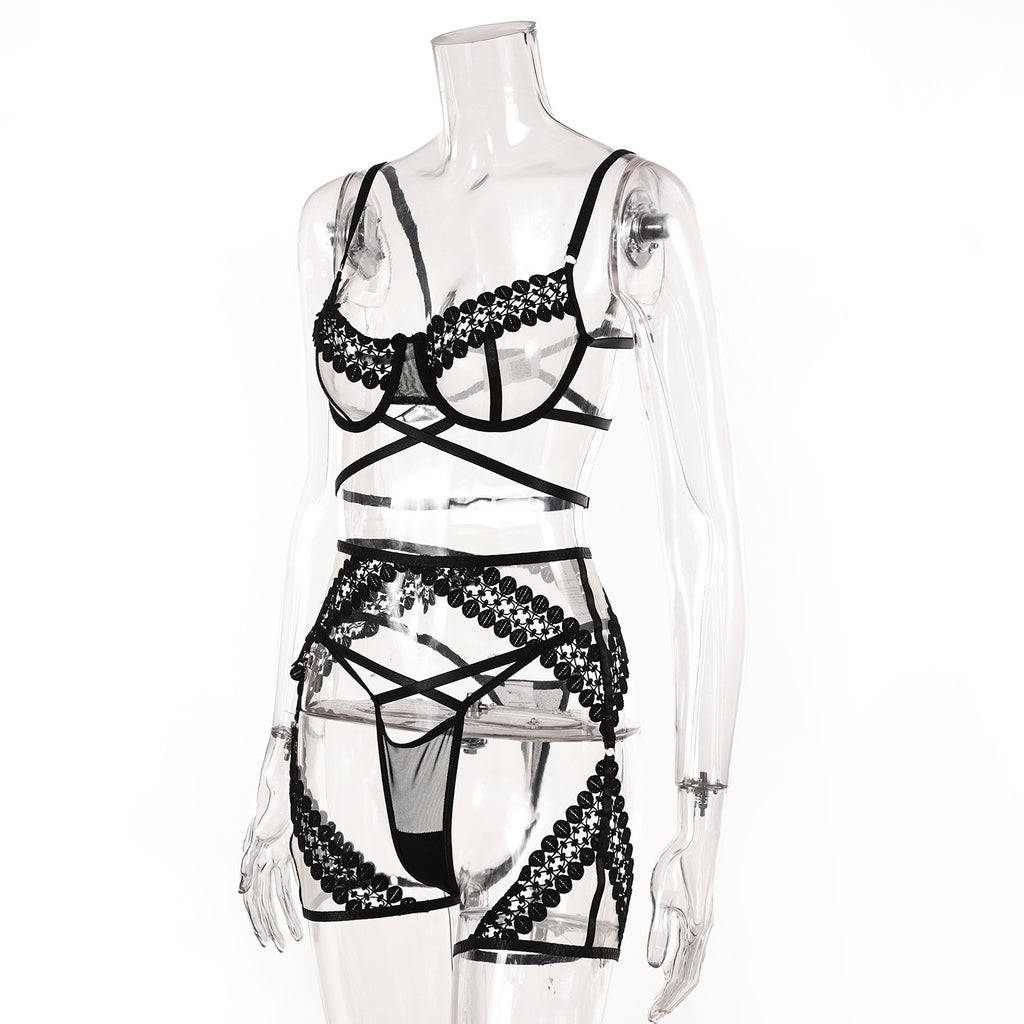 Allure Shadow Bra and Panty Lingerie Set Side View