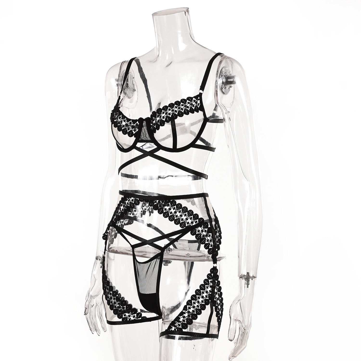 Allure Shadow Bra and Panty Lingerie Set Side View