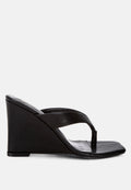 Amilta Square Toe Thong Heels