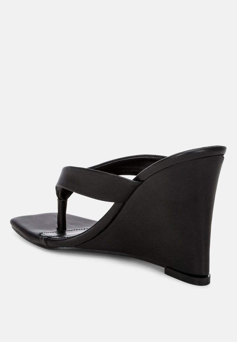 Amilta Square Toe Thong Heels