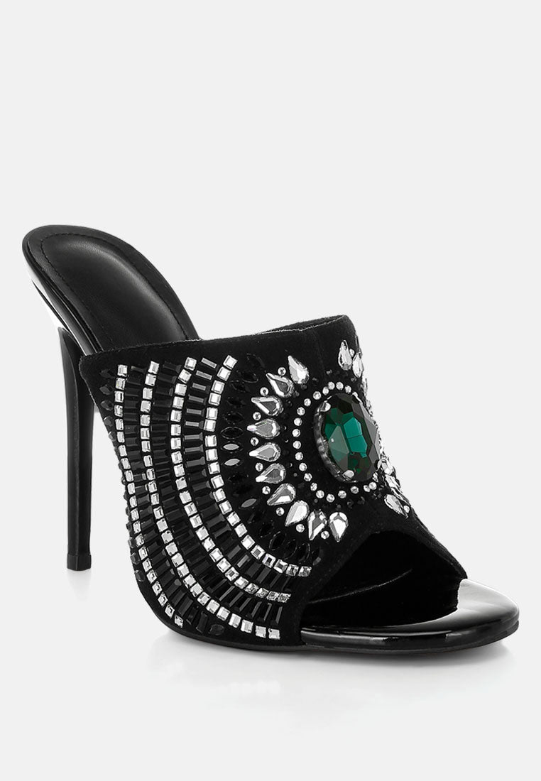 Boska Slip On Embellished Stiletto Heels