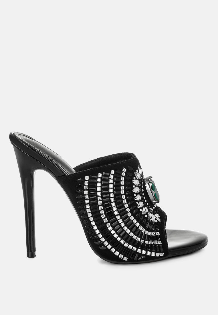 Boska Slip On Embellished Stiletto Heels