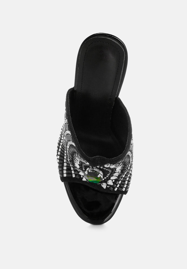 Boska Slip On Embellished Stiletto Heels