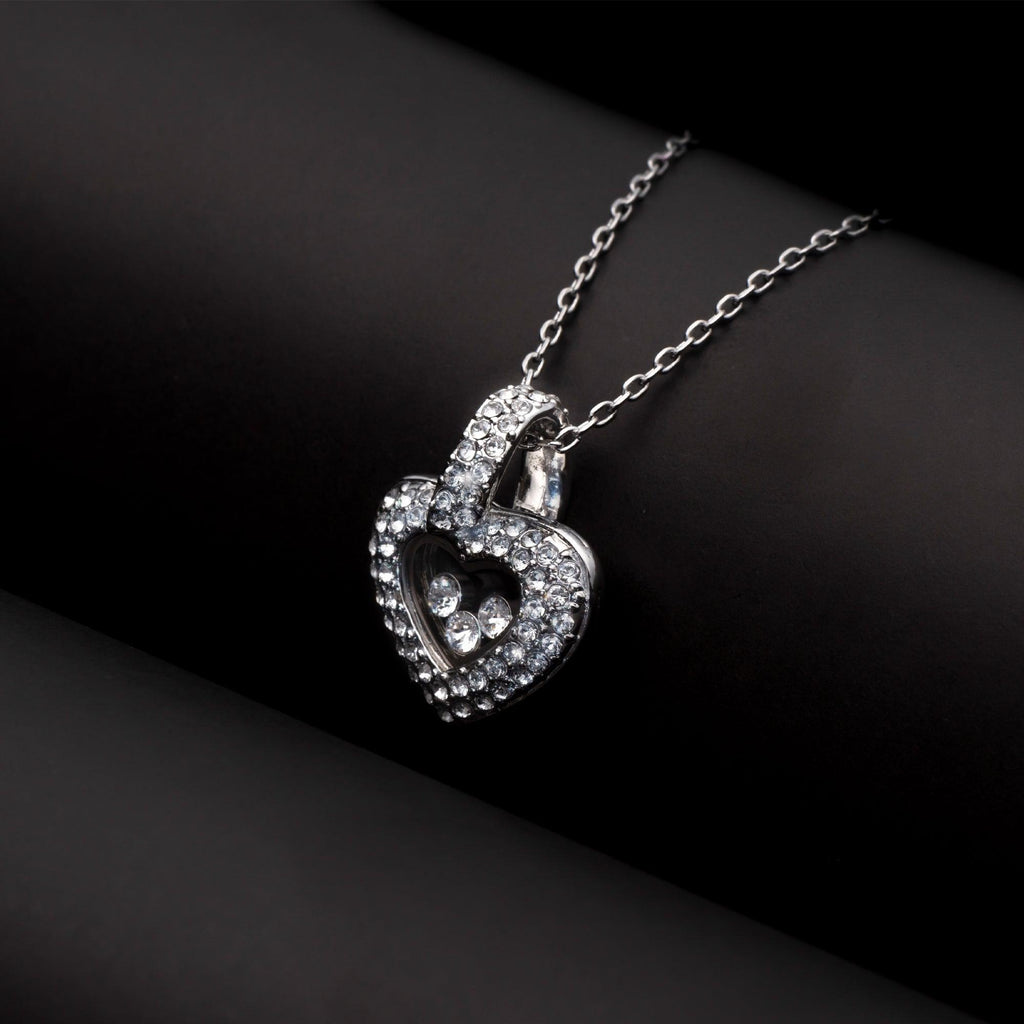 TRYNDI™ To My Best Mother-in-Law Floating Heart Necklace With Authentic Swarovski Crystals
