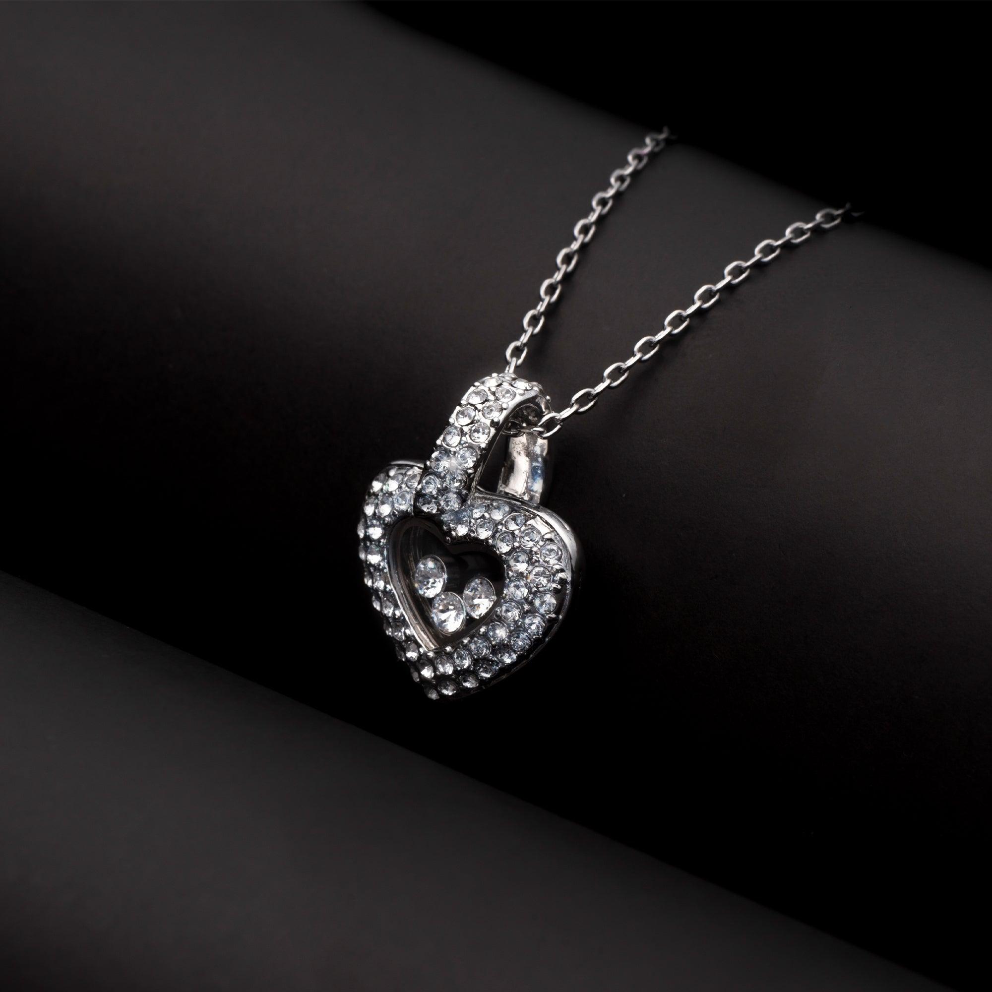 TRYNDI™ To My Best Mother-in-Law Floating Heart Necklace With Authentic Swarovski Crystals