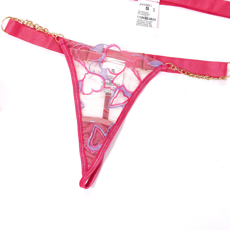 HotPink Embroidered Lace Two-Piece Set Panties View