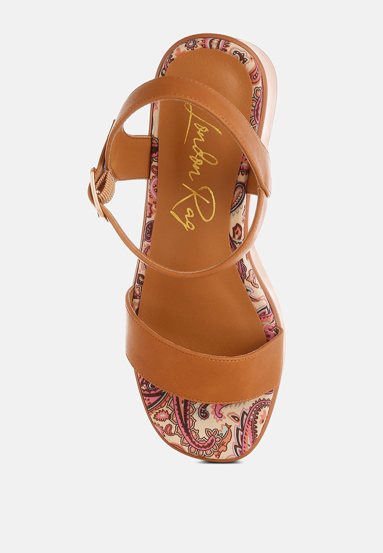 Kolata Faux Leather Pin Buckle Platform Heels