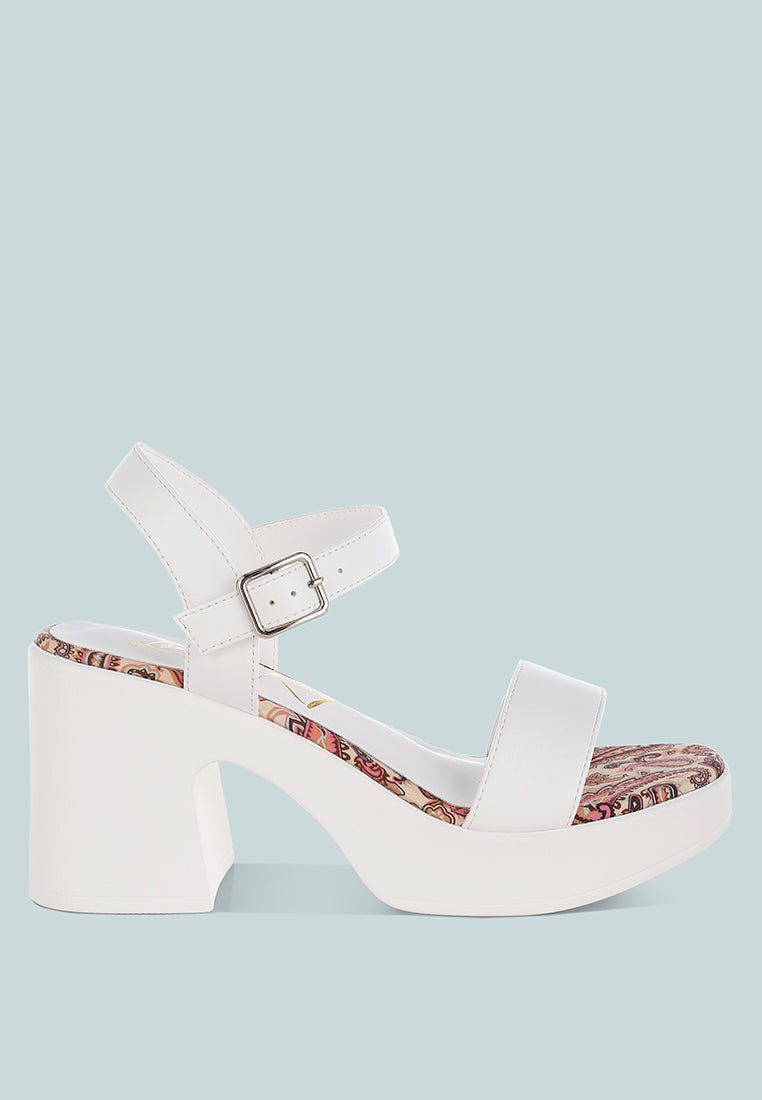 Kolata Faux Leather Pin Buckle Platform Heels